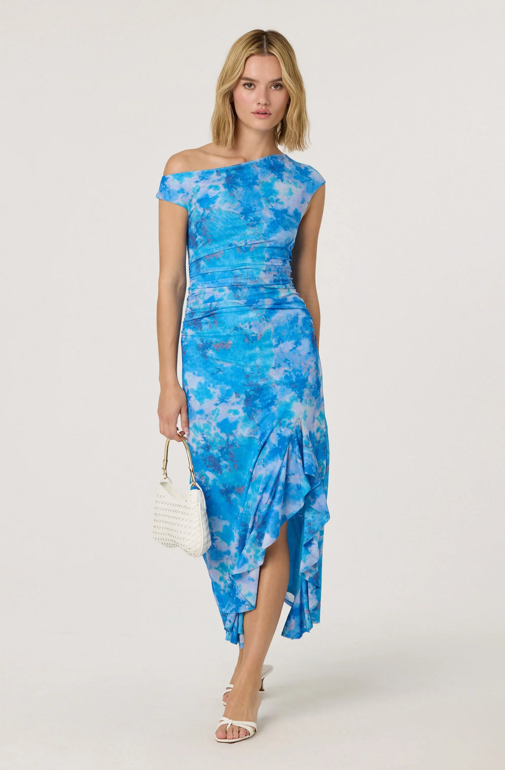Off Shoulder Ruffle Midi Dress