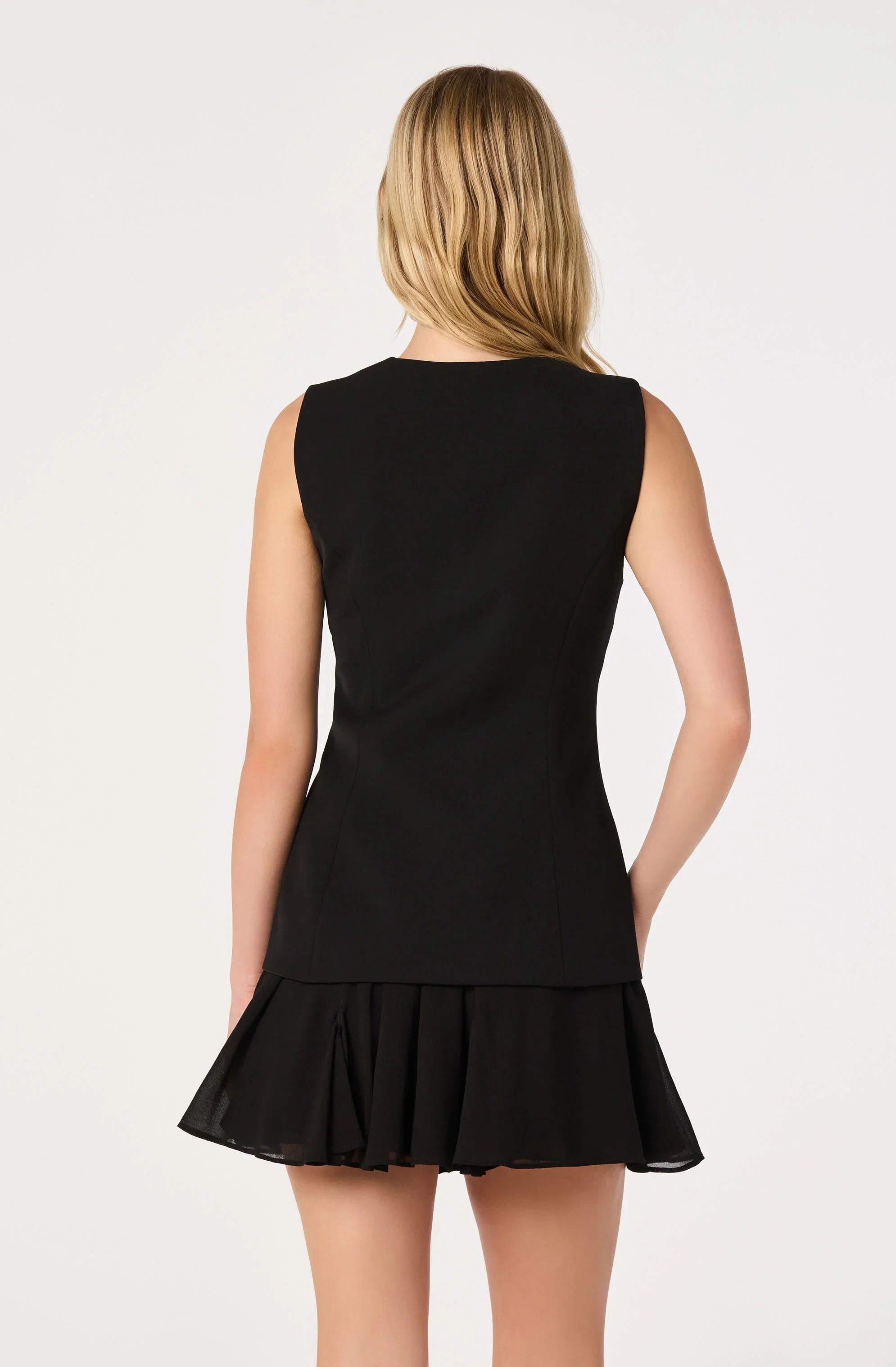 Christen Button-Front Vest Mini Dress