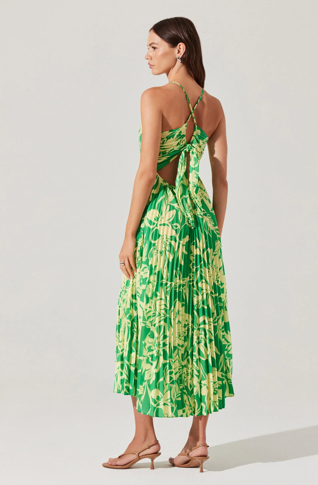 Blythe Floral Plisse Midi Dress
