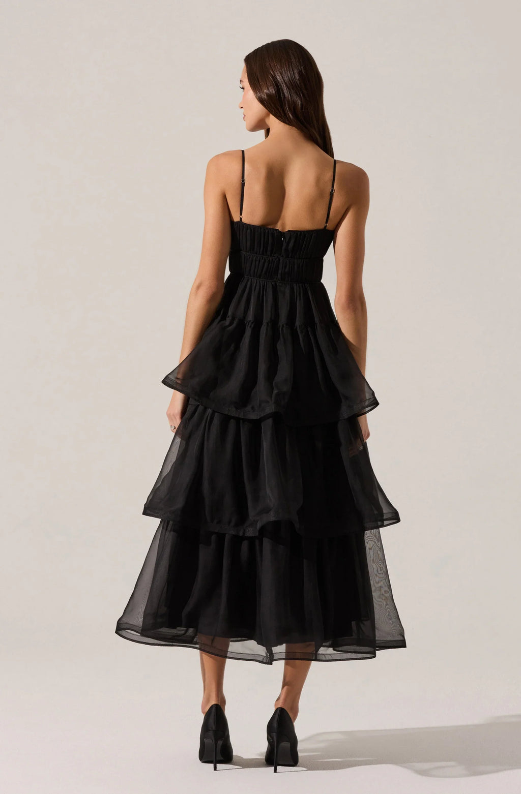 Theiria Pleated Tiered Midi Dress