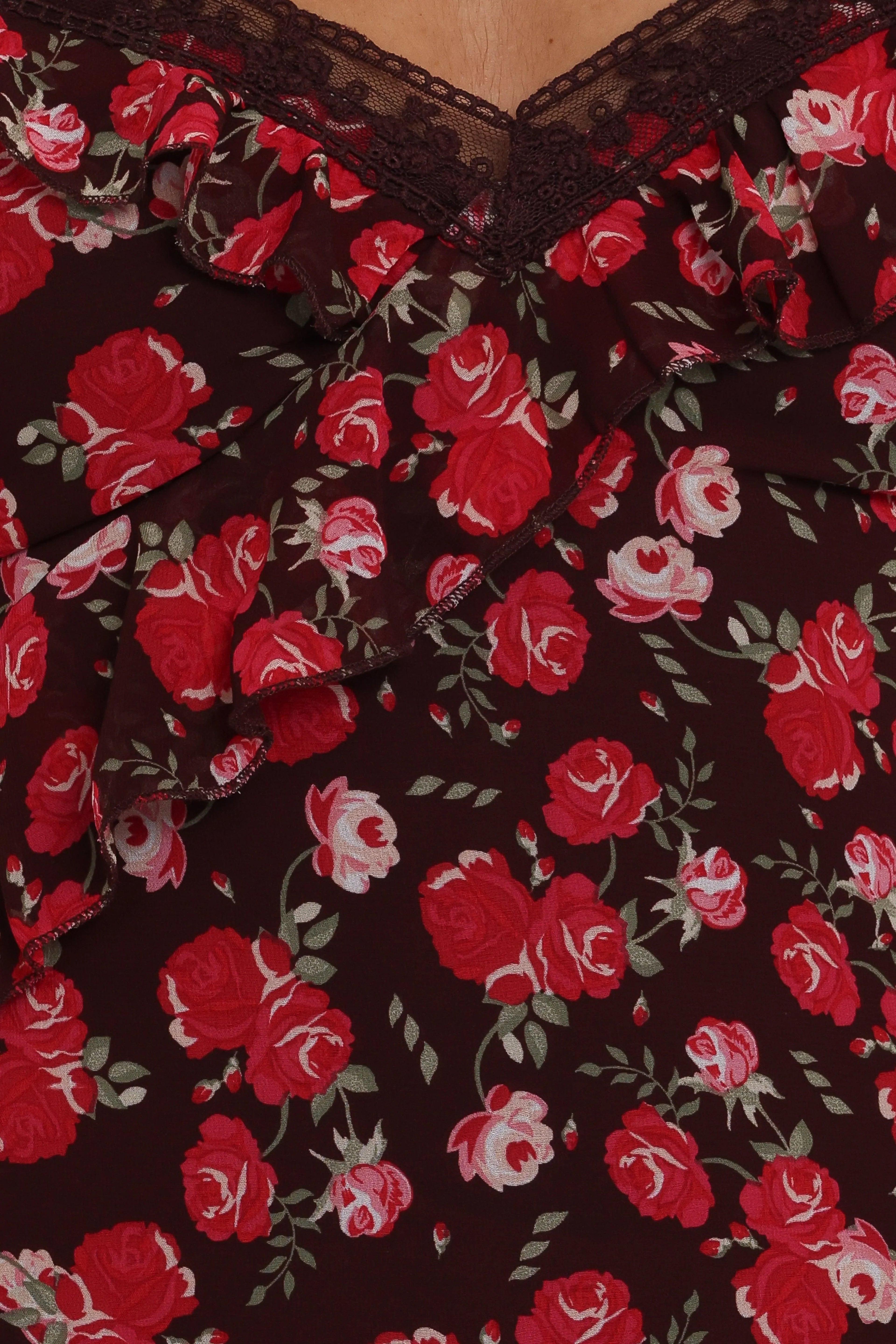 Virginia Maxi Dress - Brown Floral