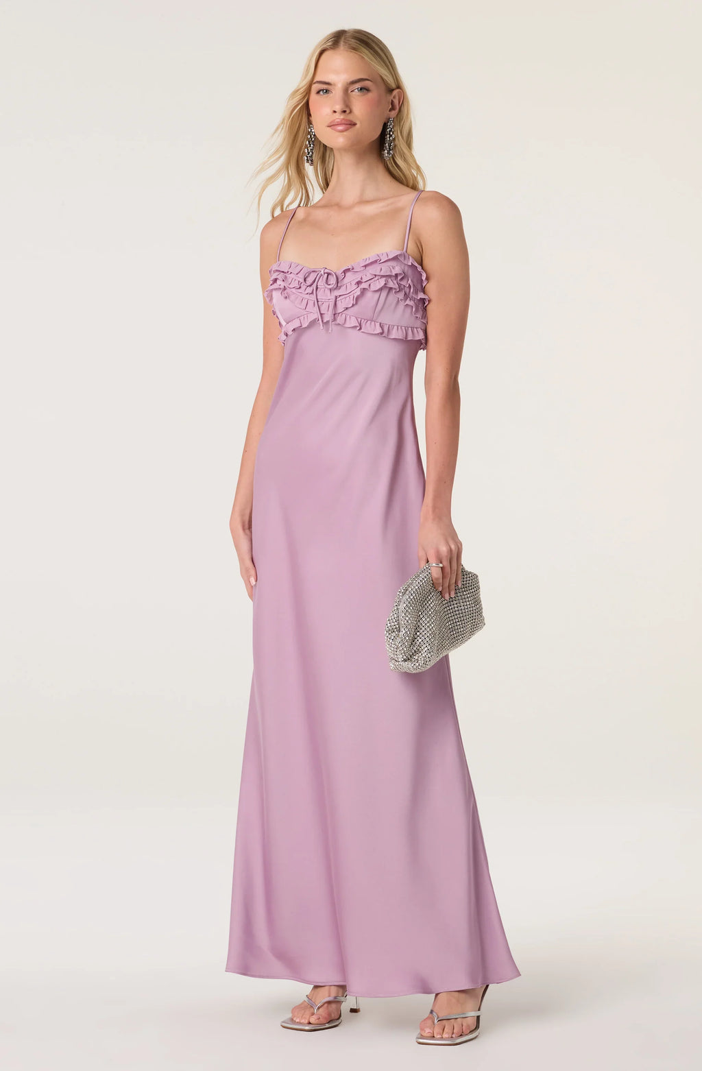 Jade Ruffle Trim Maxi Dress
