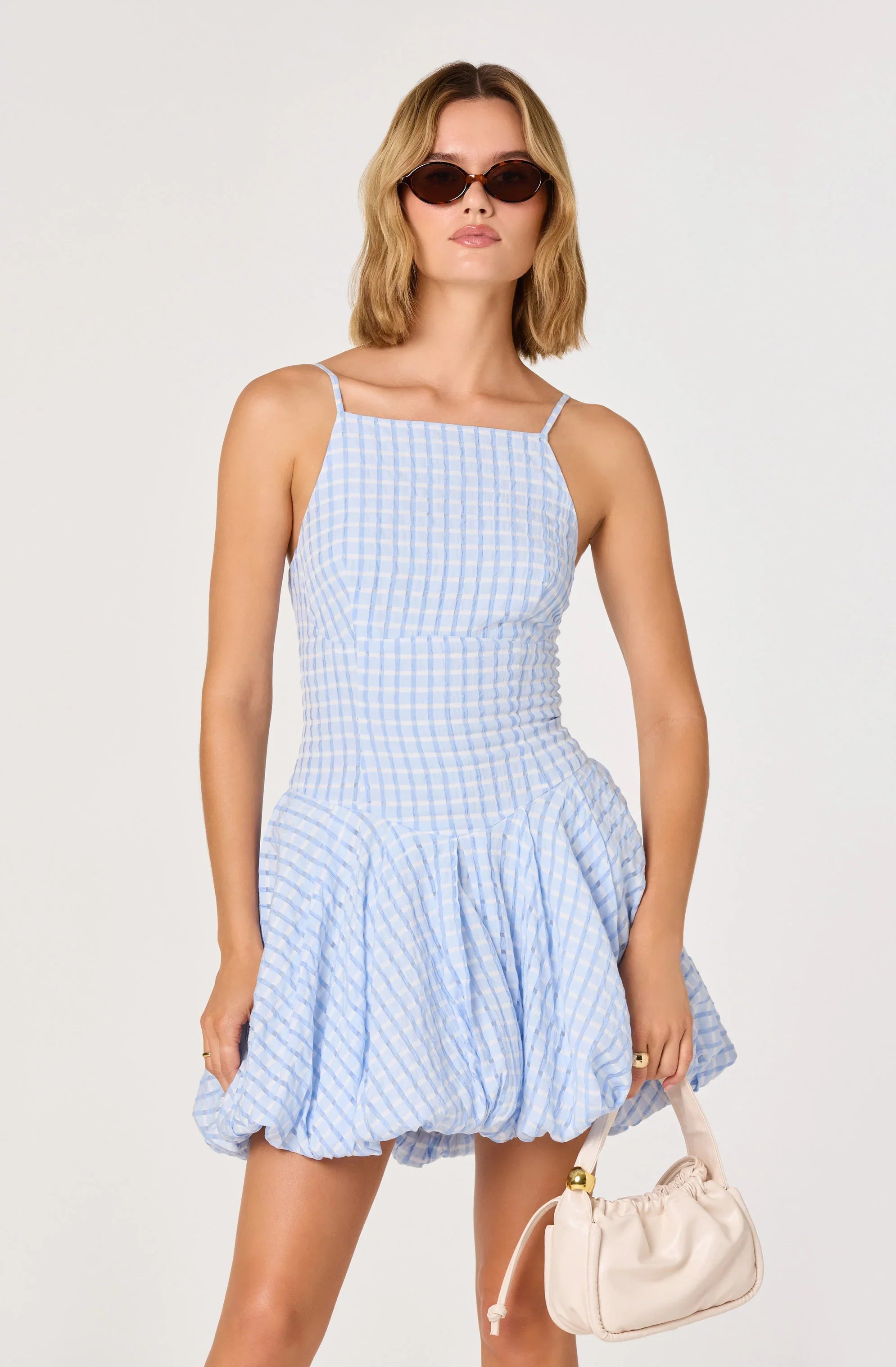 Tionna Plaid Bubble Mini Dress