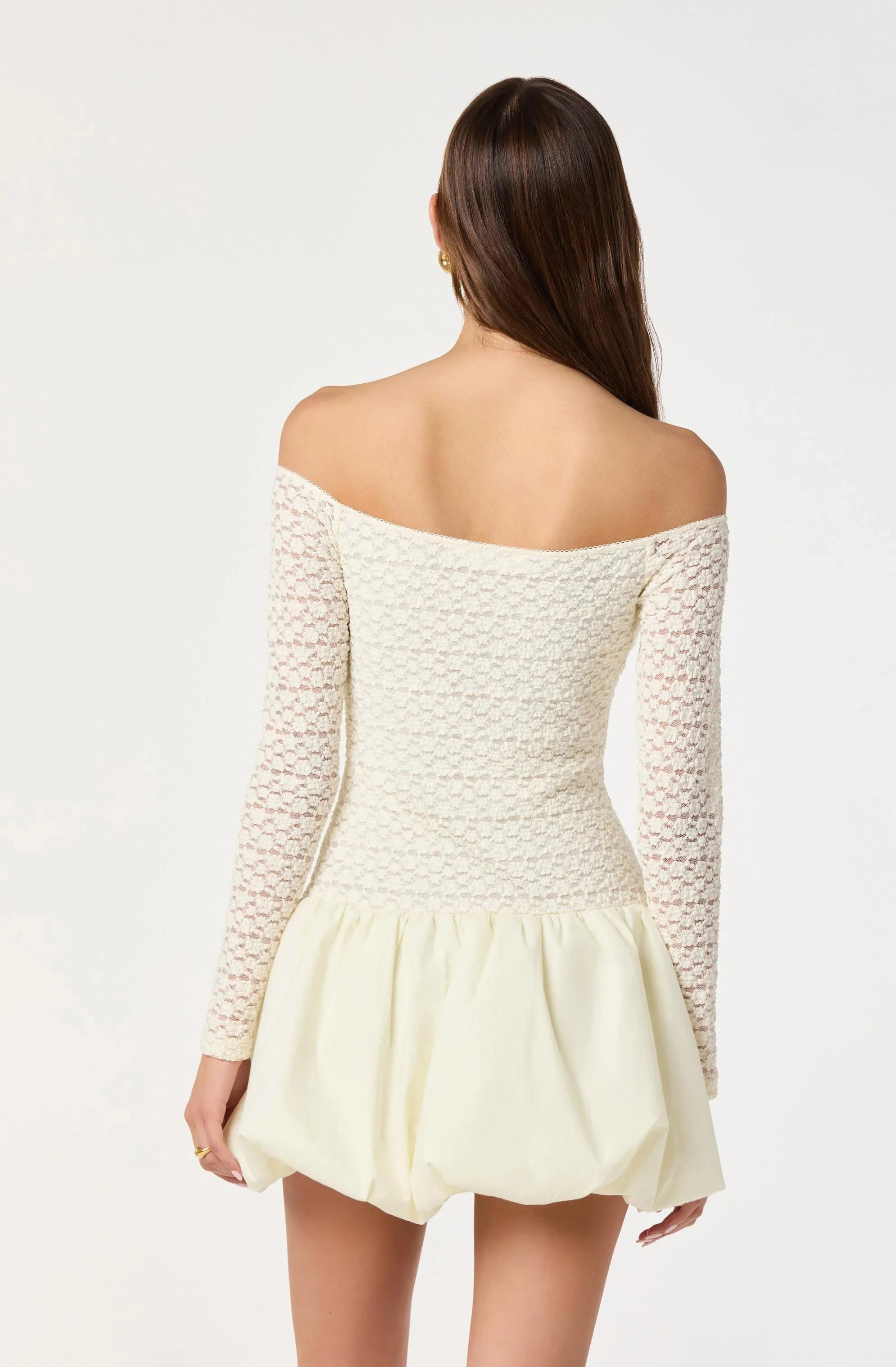 Off Shoulder Mixed Media Dress