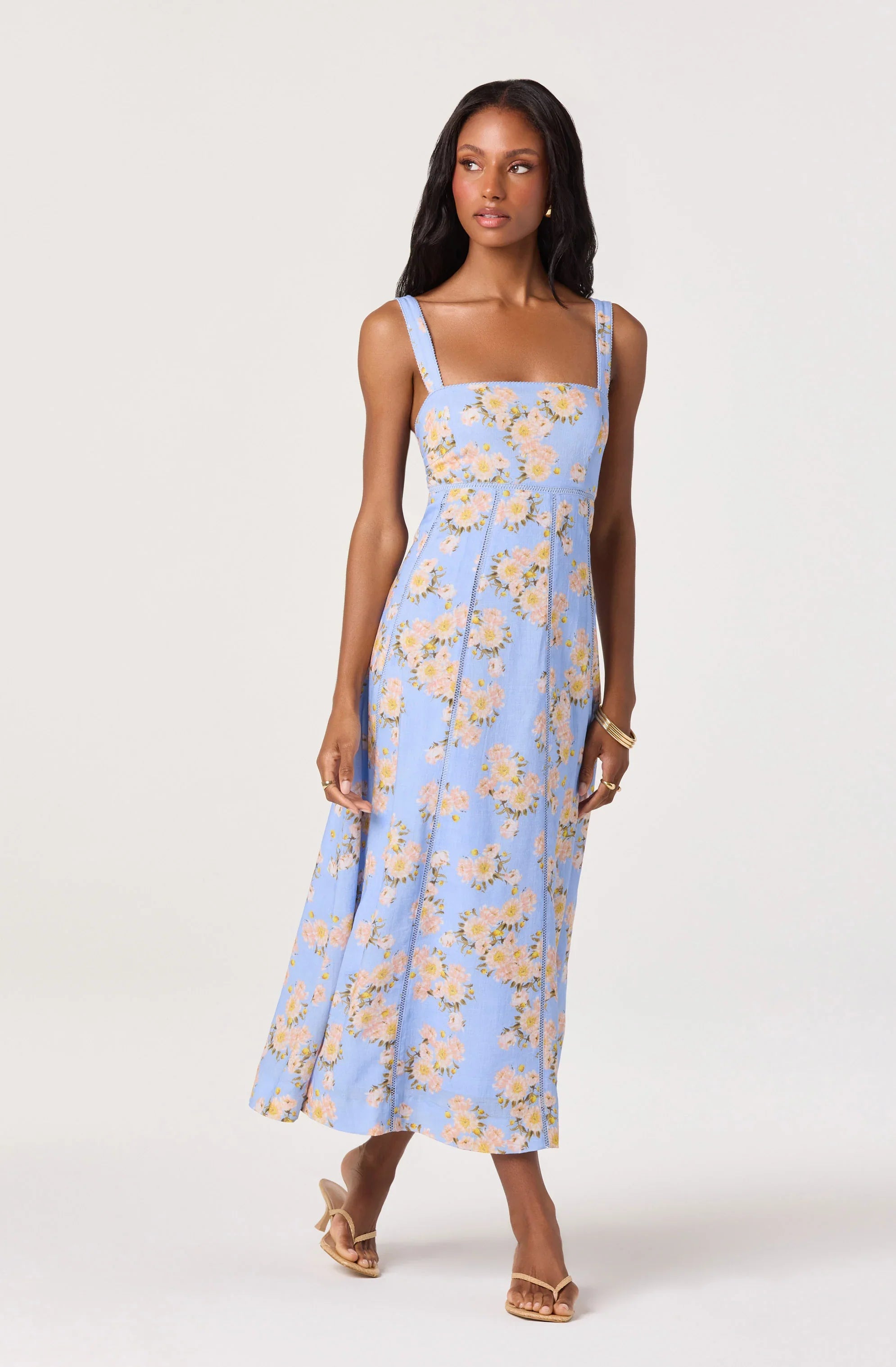 Nathalie Lace Trim Maxi Dress