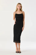 Embellished Rhinestone Ruched Midi Dress