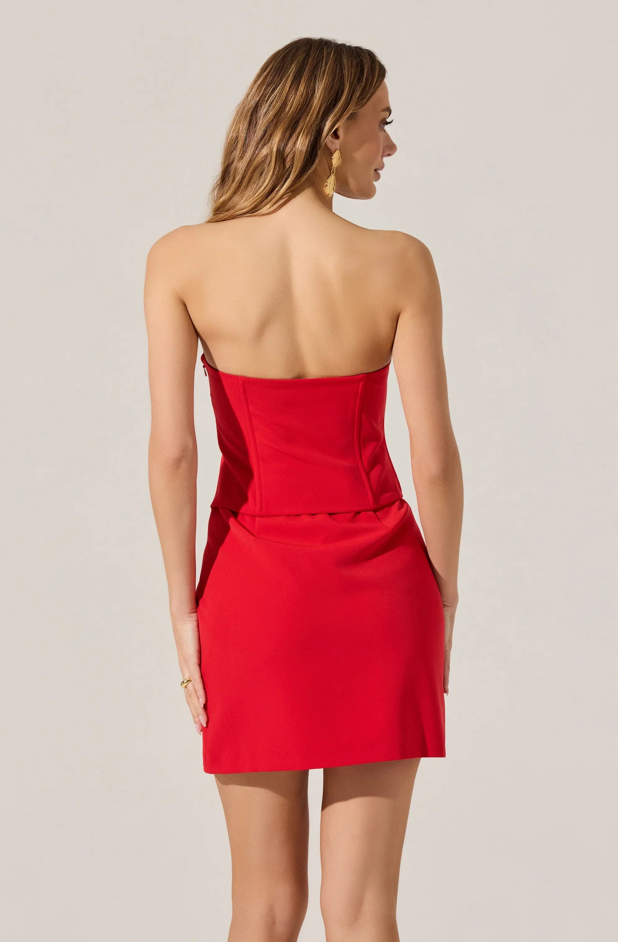 Strapless Layered Bow Mini Dress