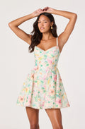 Birdie Floral Eyelet Sweetheart Mini Dress