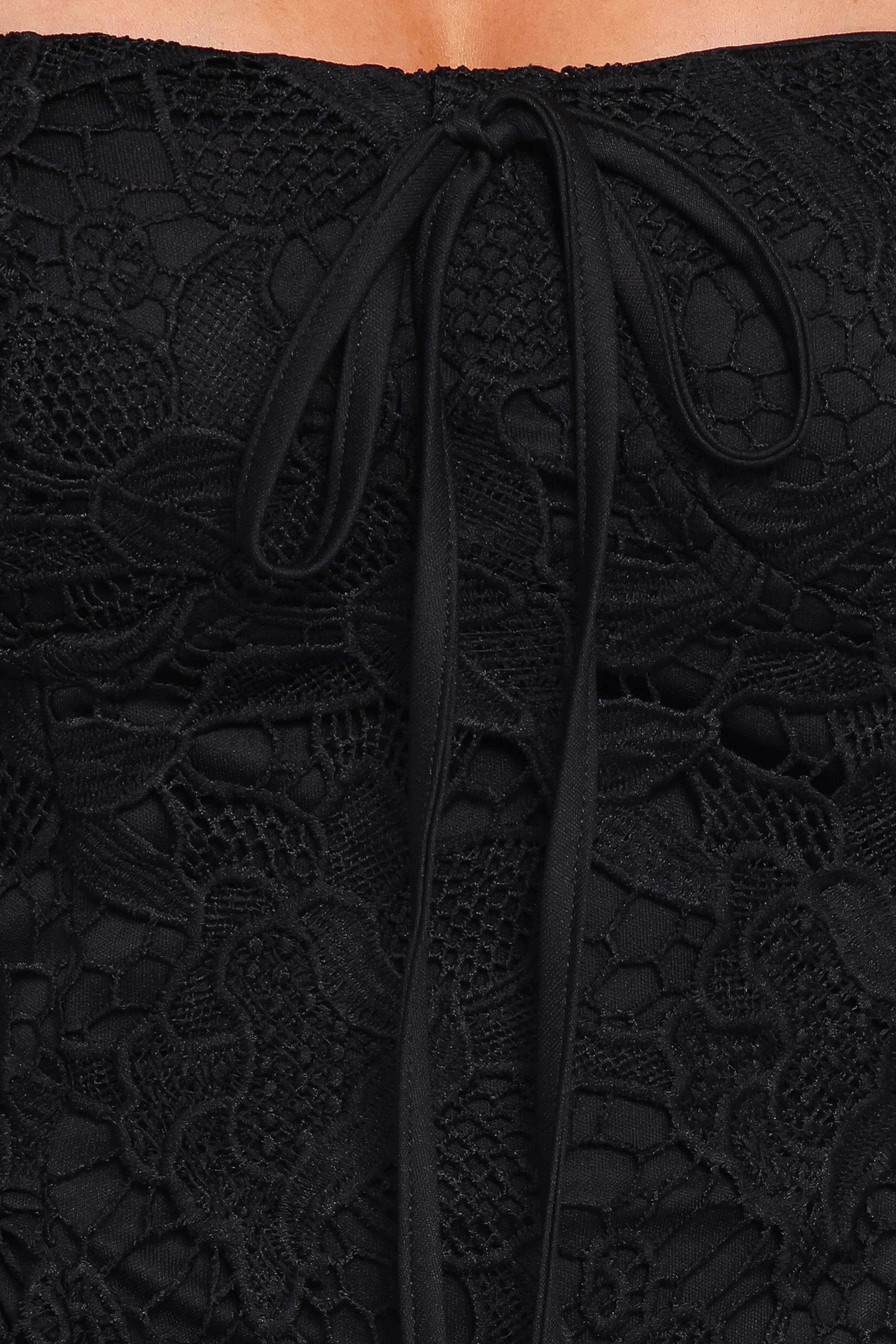 Roselle Lace Mini Dress - Black
