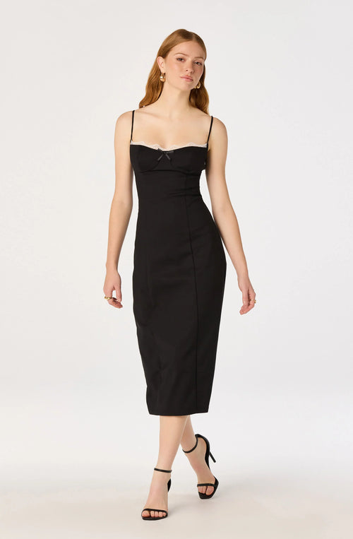 Bea Lace Trim Bustier Midi Dress