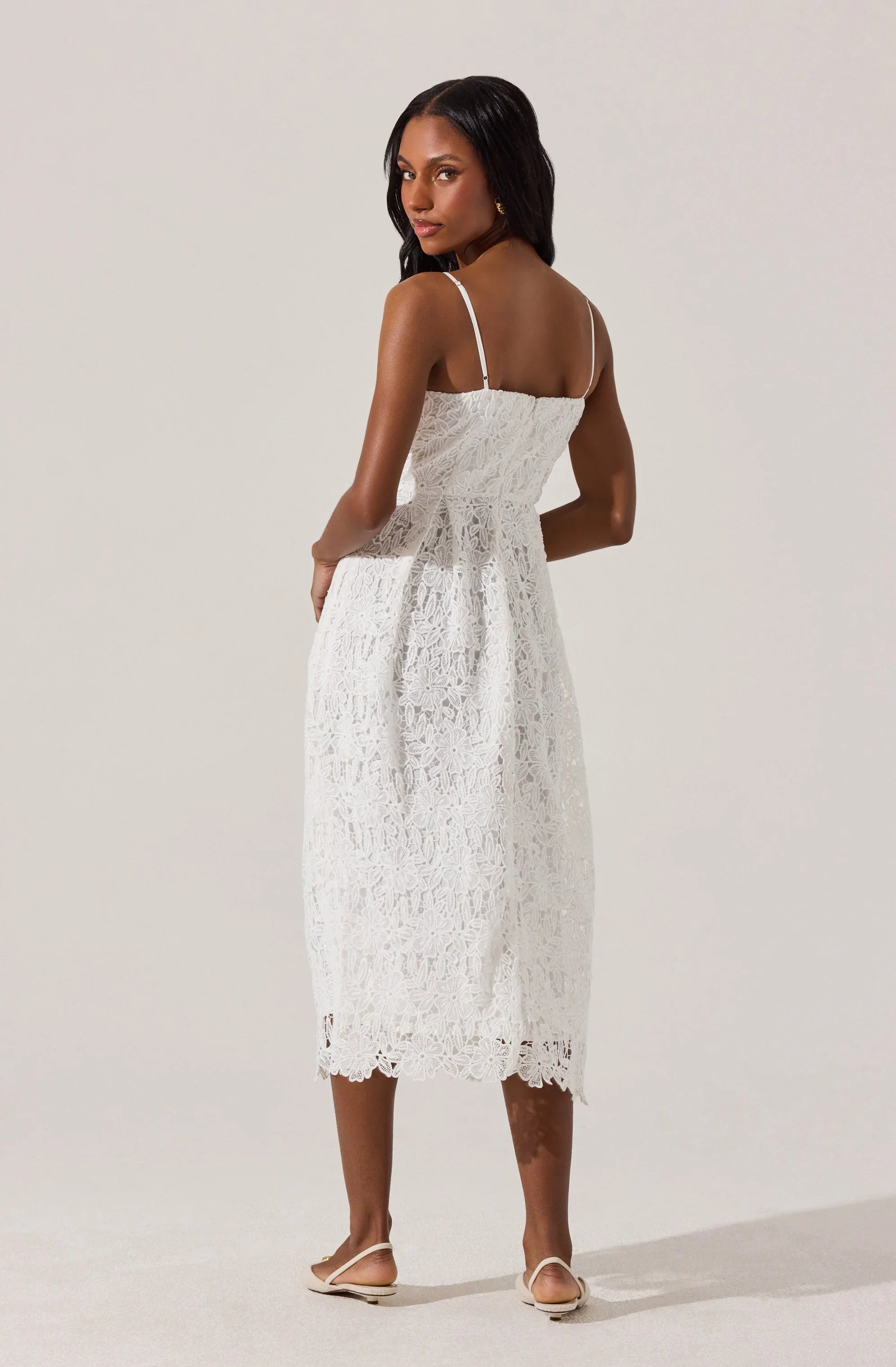 Floral Lace Midi Dress