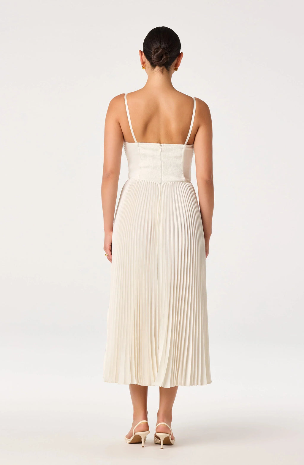 Ascella Sweetheart Pleated Midi Dress