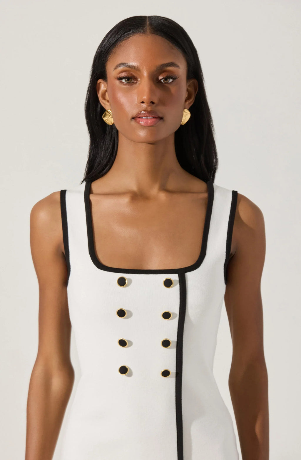 Contrast Trim Knit Mini Dress