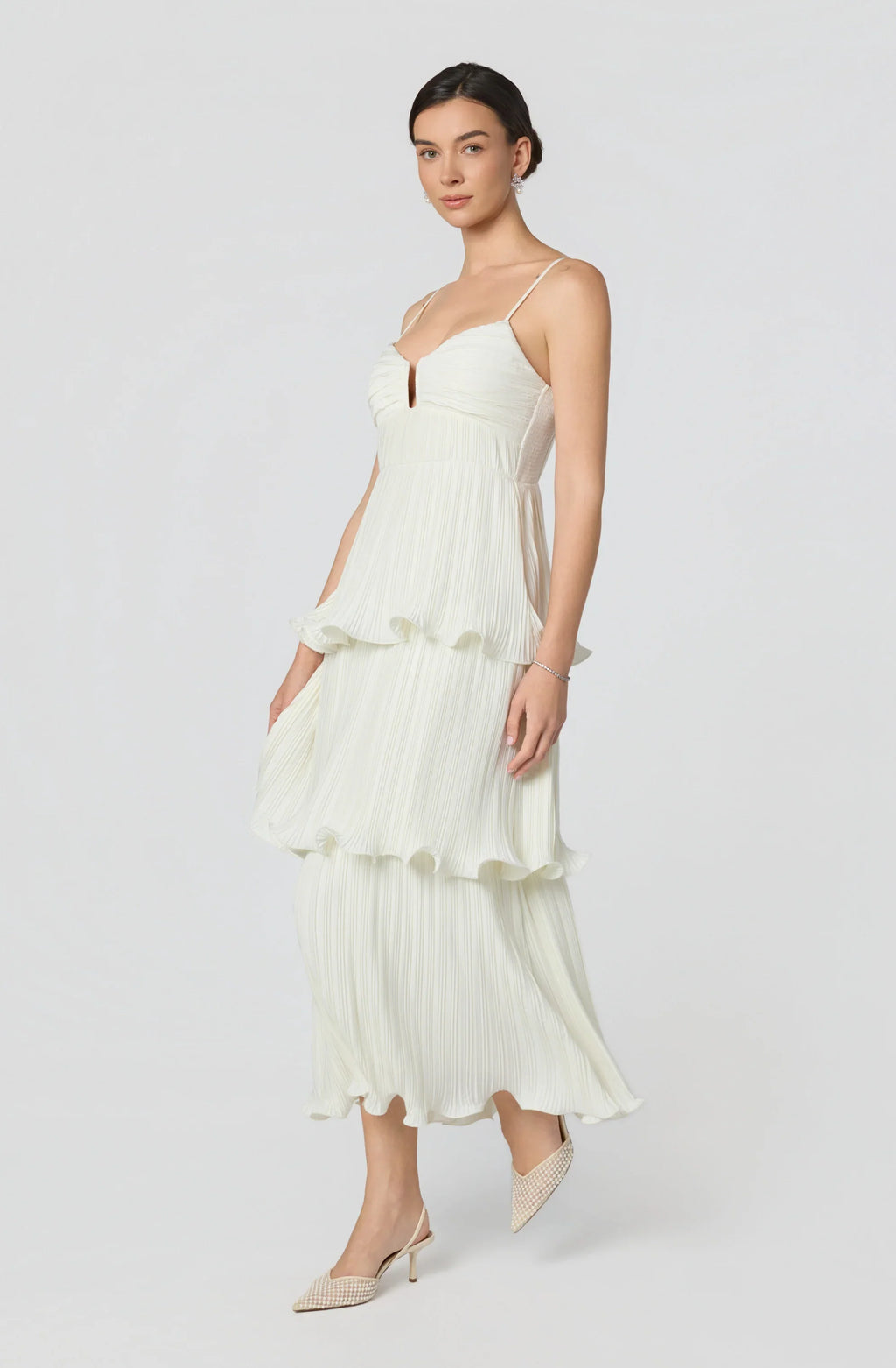 Lupin Pleated Tiered Maxi Dress