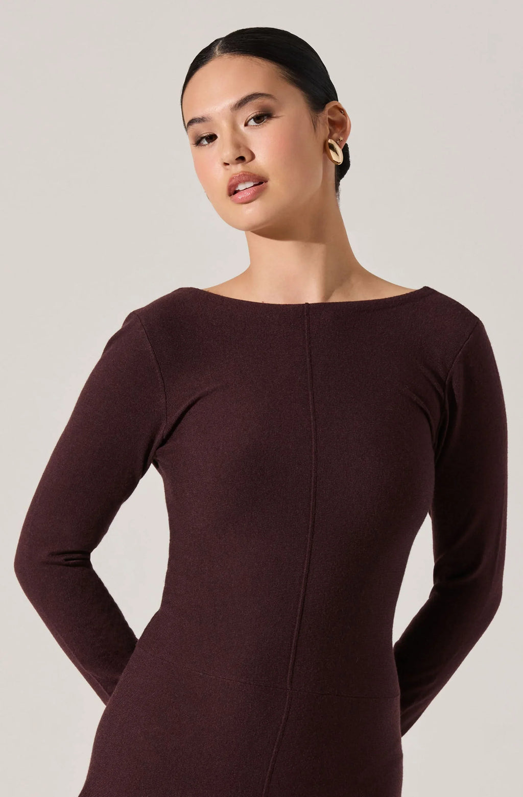 Doreyda Scoop Back Midi Sweater Dress
