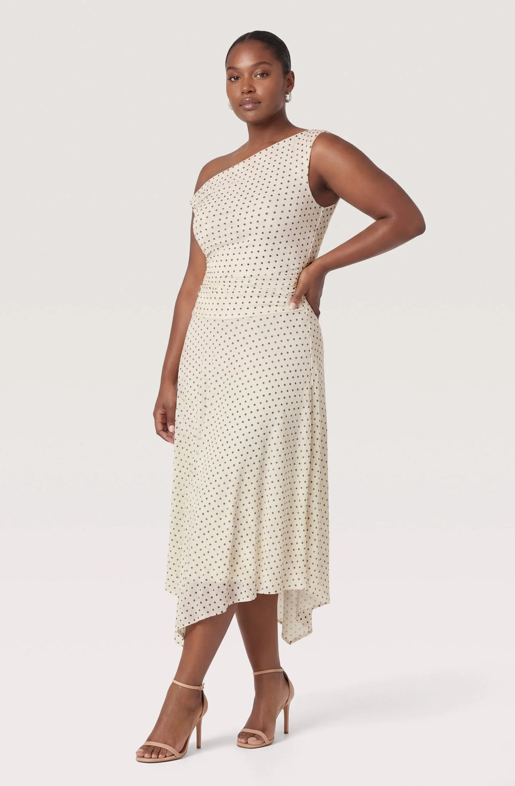 Ciarra Off-Shoulder Asymmetric Midi Dress