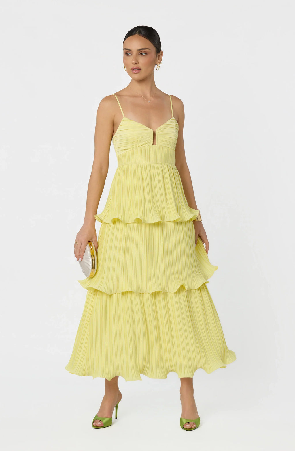 Lupin Pleated Tiered Maxi Dress