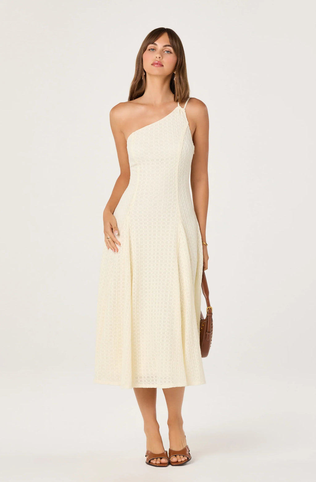 Nola One-Shoulder Knit Midi Dress