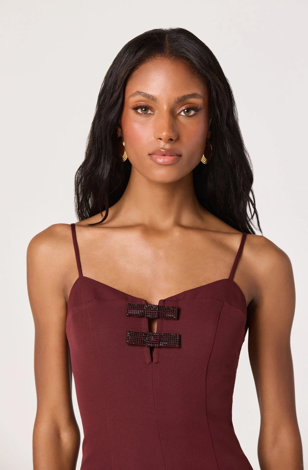 Embellished Bow Detail Mini Dress