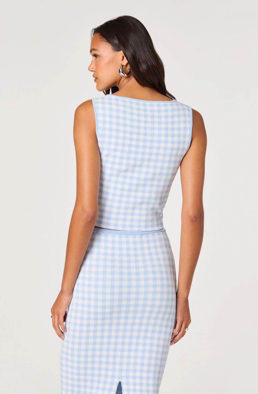 Babbett Gingham Knit Top