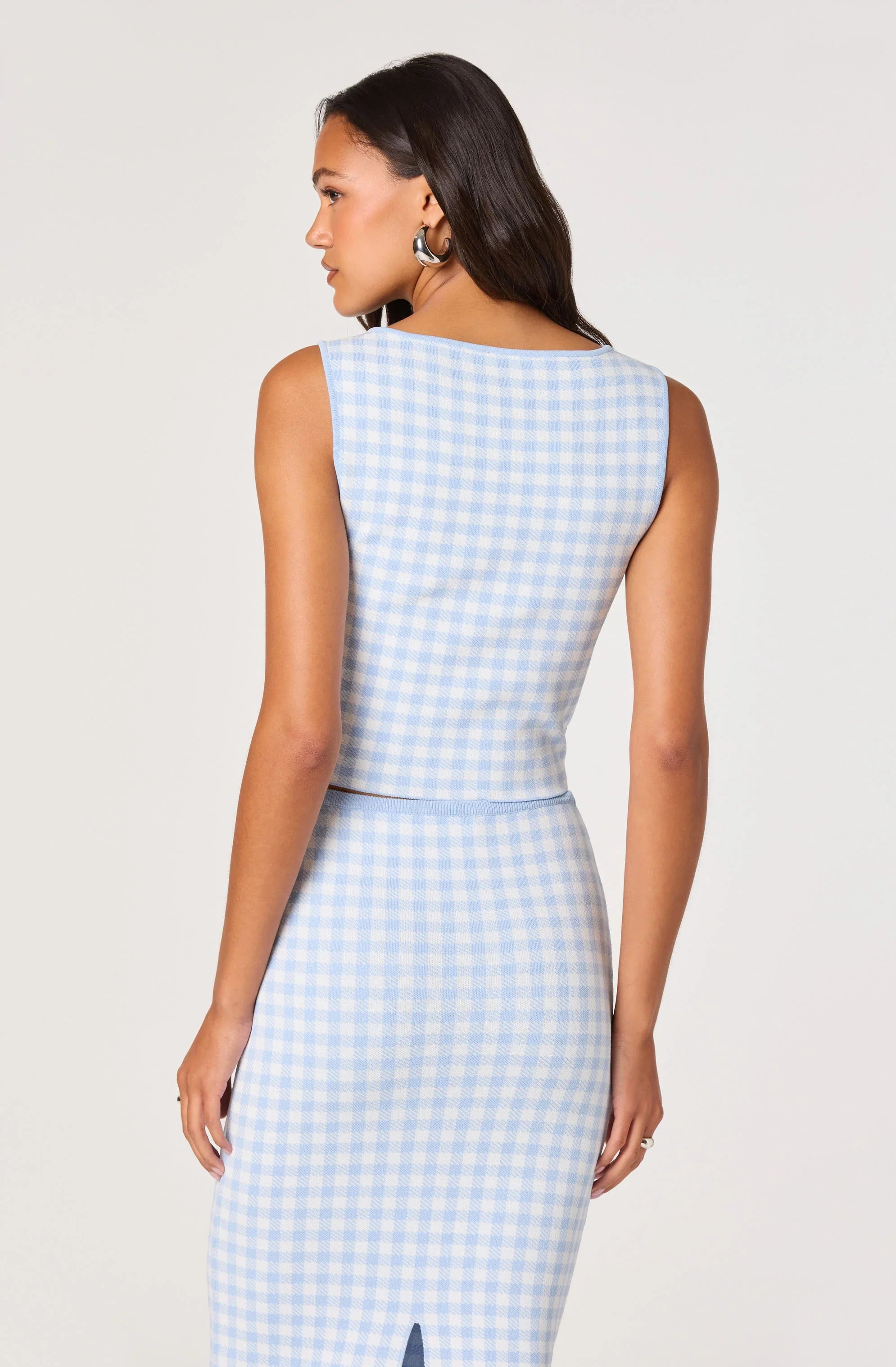 Babbett Gingham Knit Top