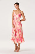Maeve Pleated Satin Midi Dress