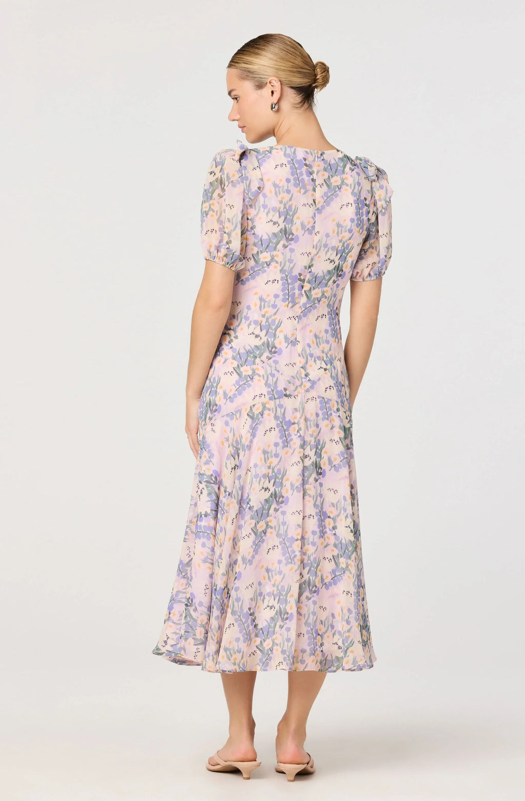 Jessenia Floral Puff Sleeve Midi Dress