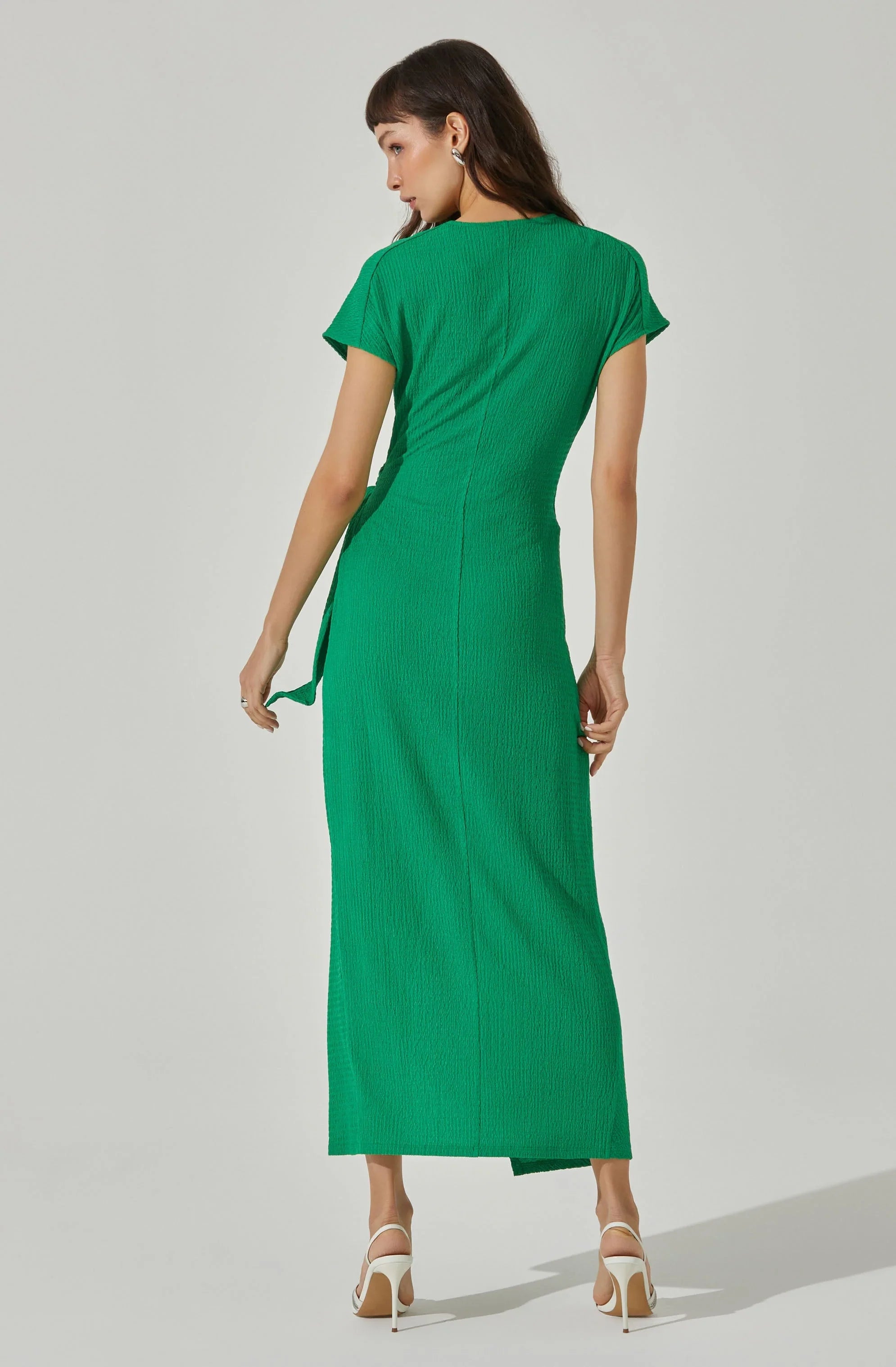 Knit Wrap Midi Dress