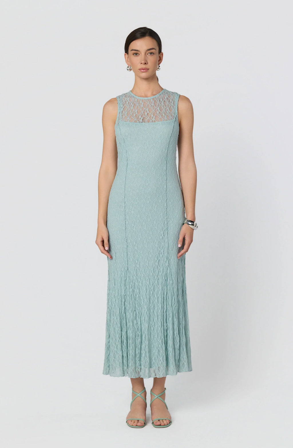 Annabella Semi-Sheer Lace Maxi Dress