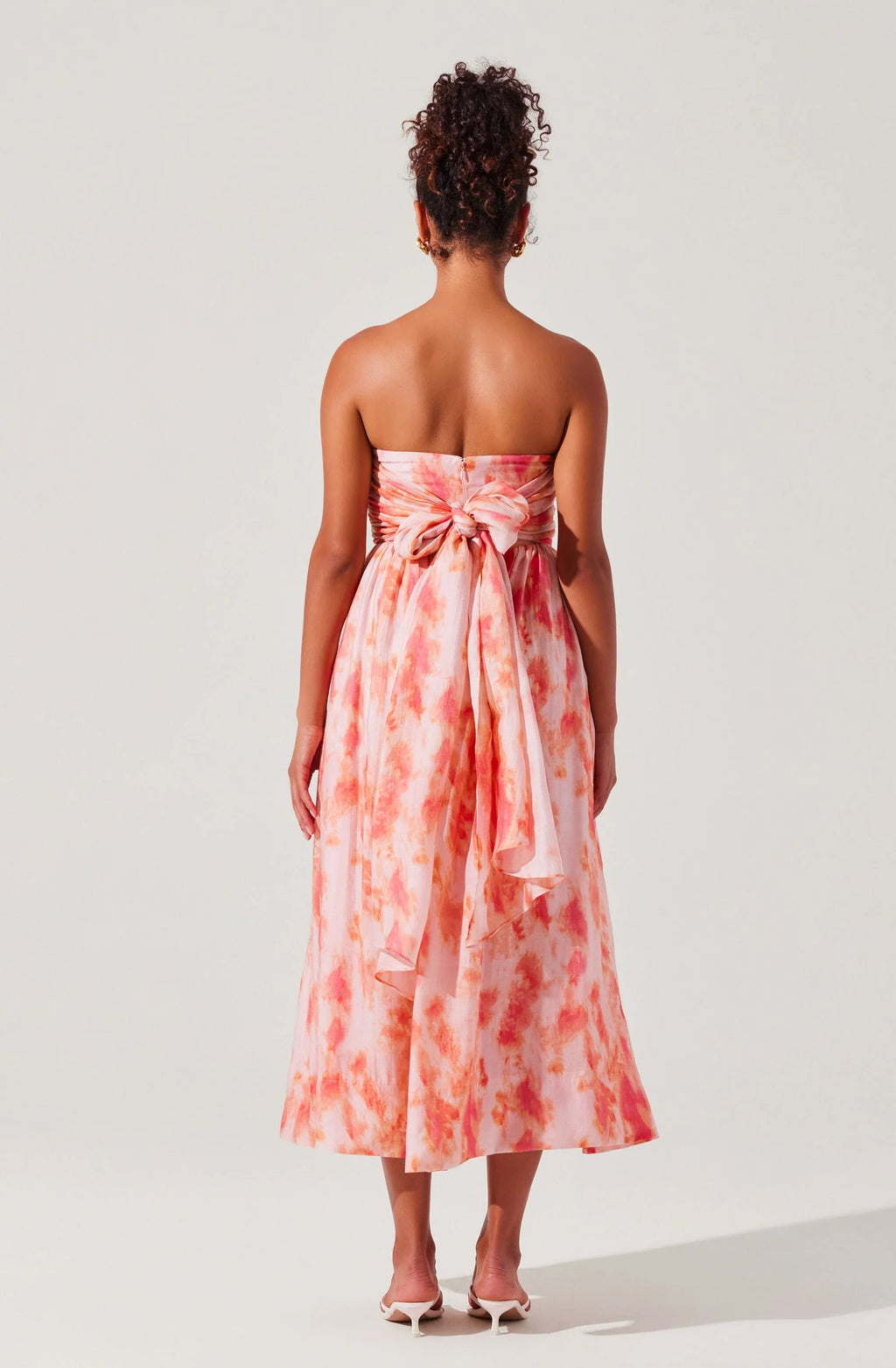 Aneesha Strapless Pleated Midi Dress