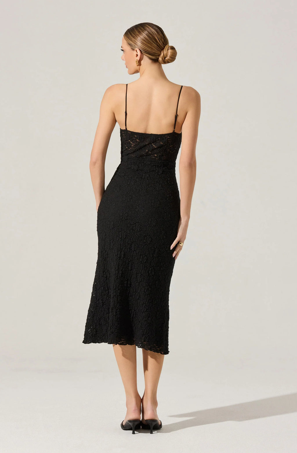 Floral Lace Knit Midi Dress