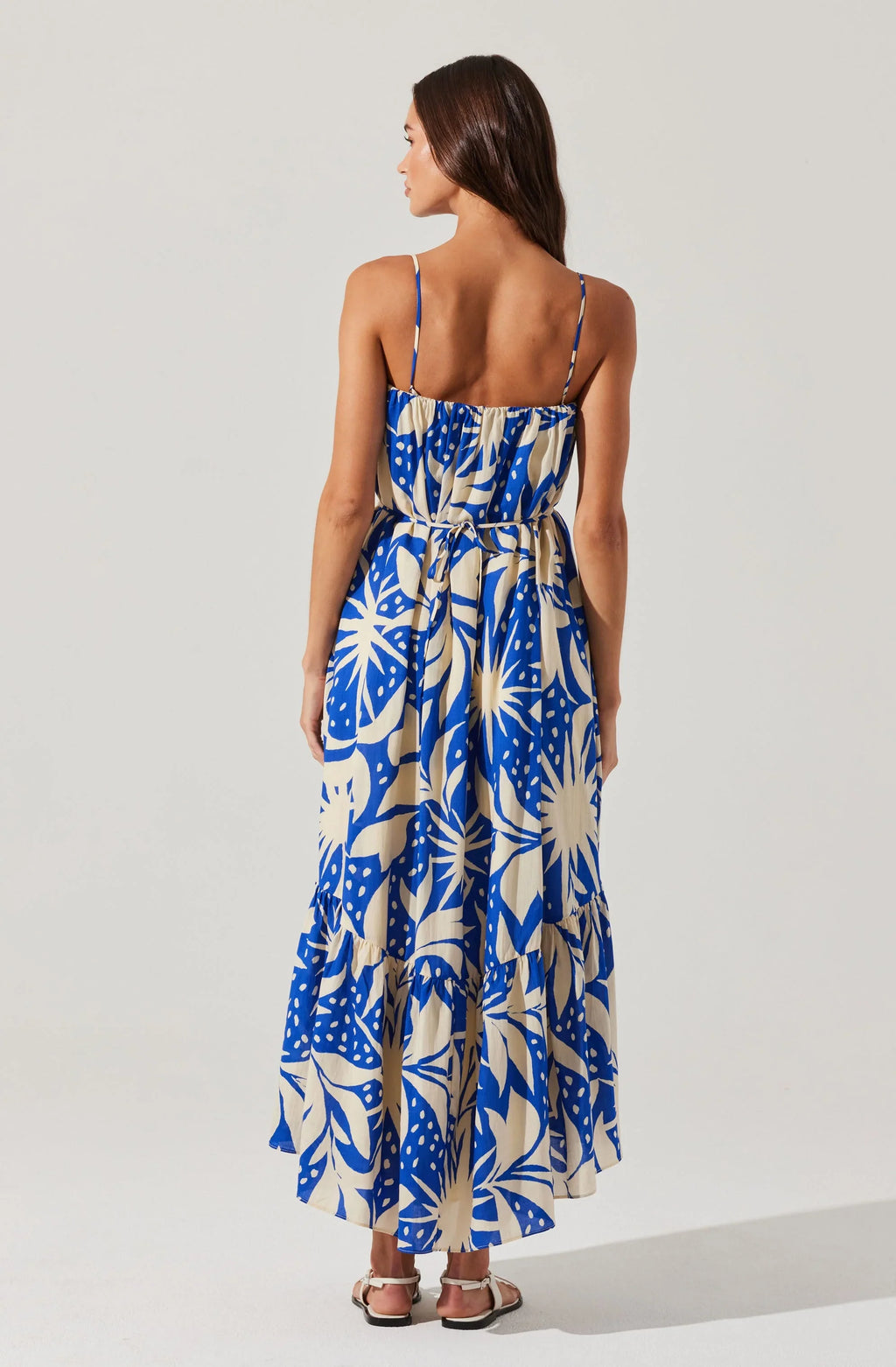 Sarina Linen-Blend Floral Maxi Dress