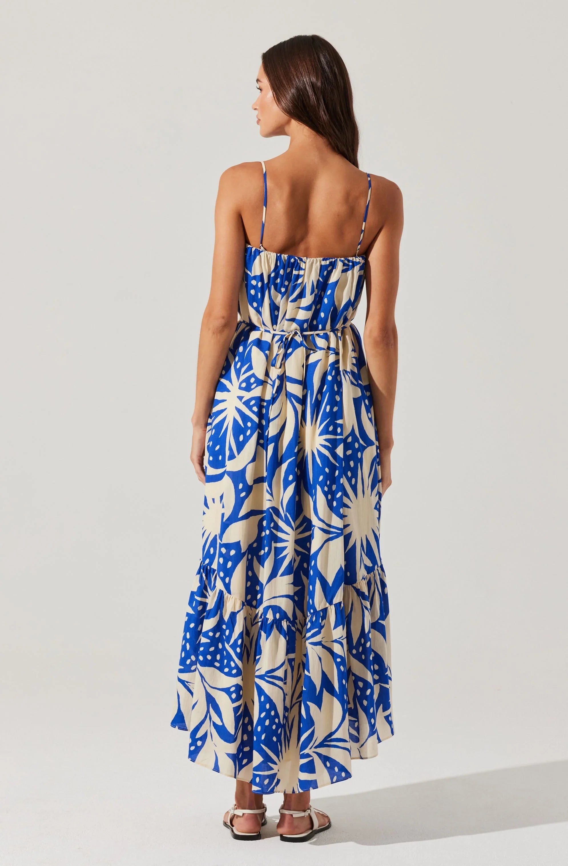 Sarina Linen-Blend Floral Maxi Dress