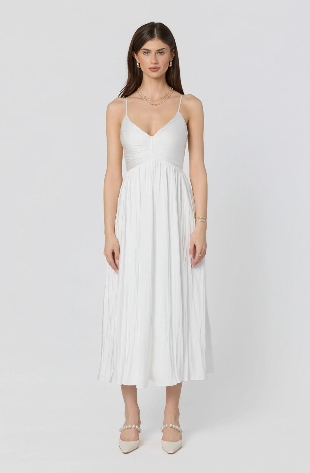 Maeve Pleated Midi Dress