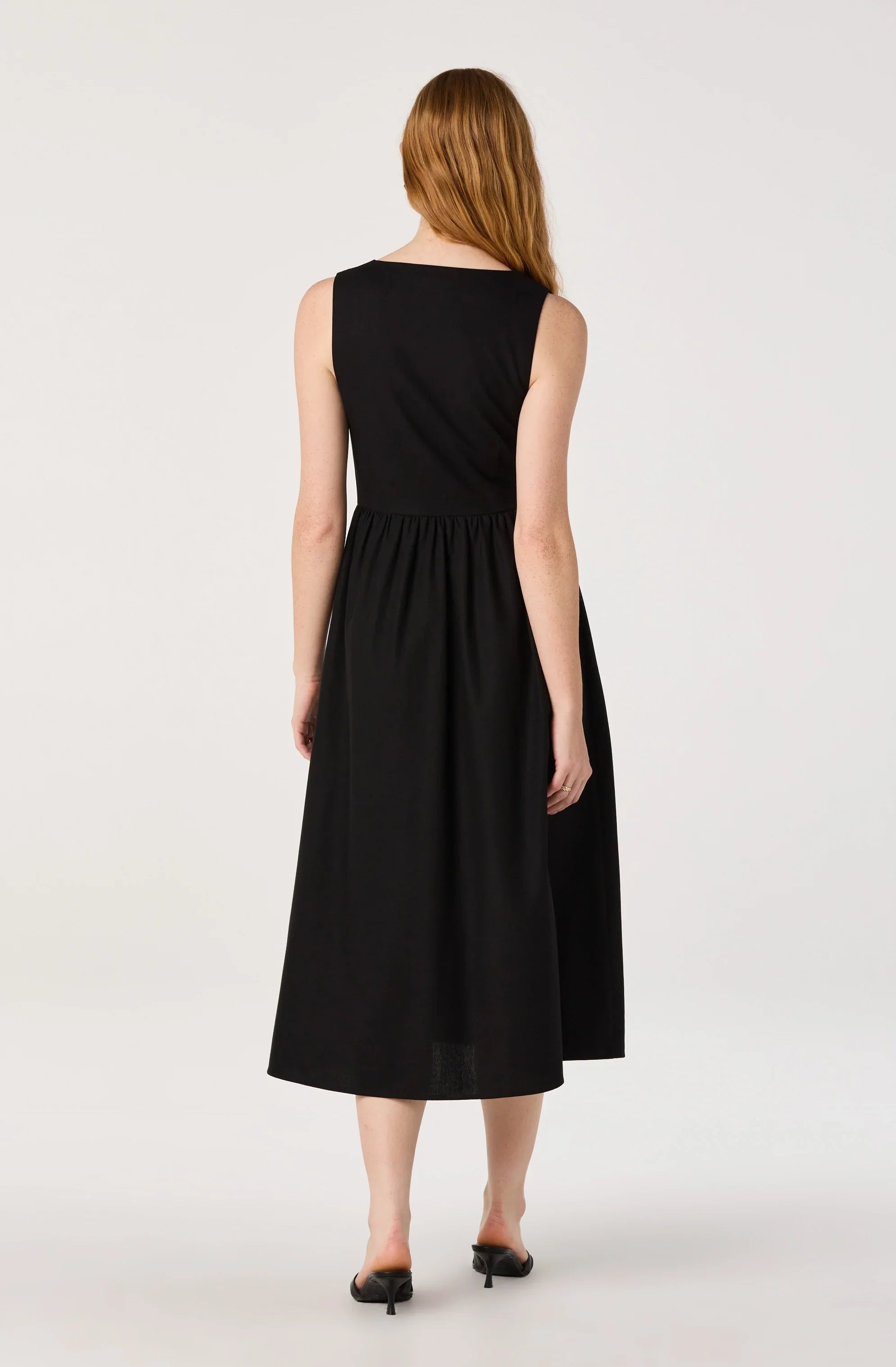 Cory V-Neck Button-Front Midi Dress