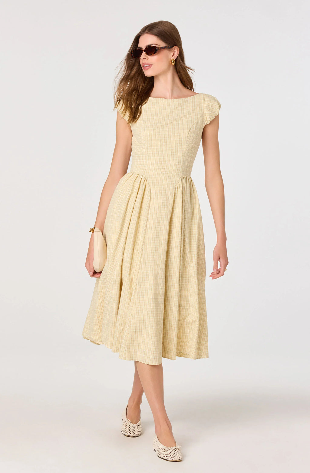 Emalee Plaid A-Line Midi Dress