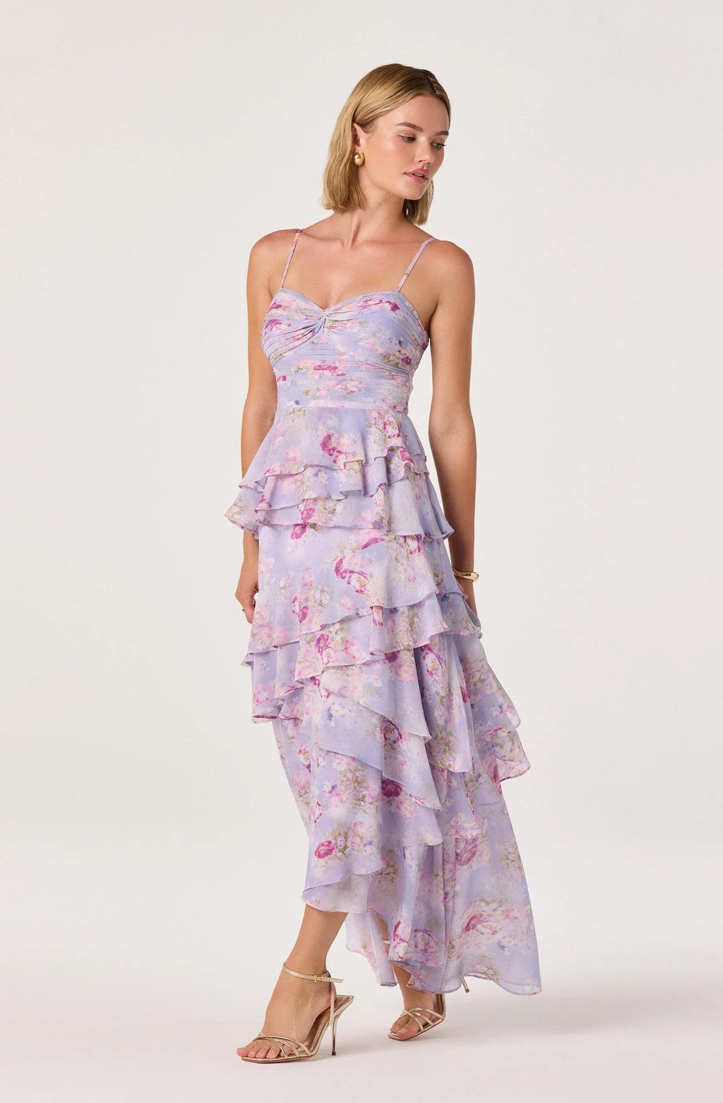 Coline Ruffle Chiffon Maxi Dress