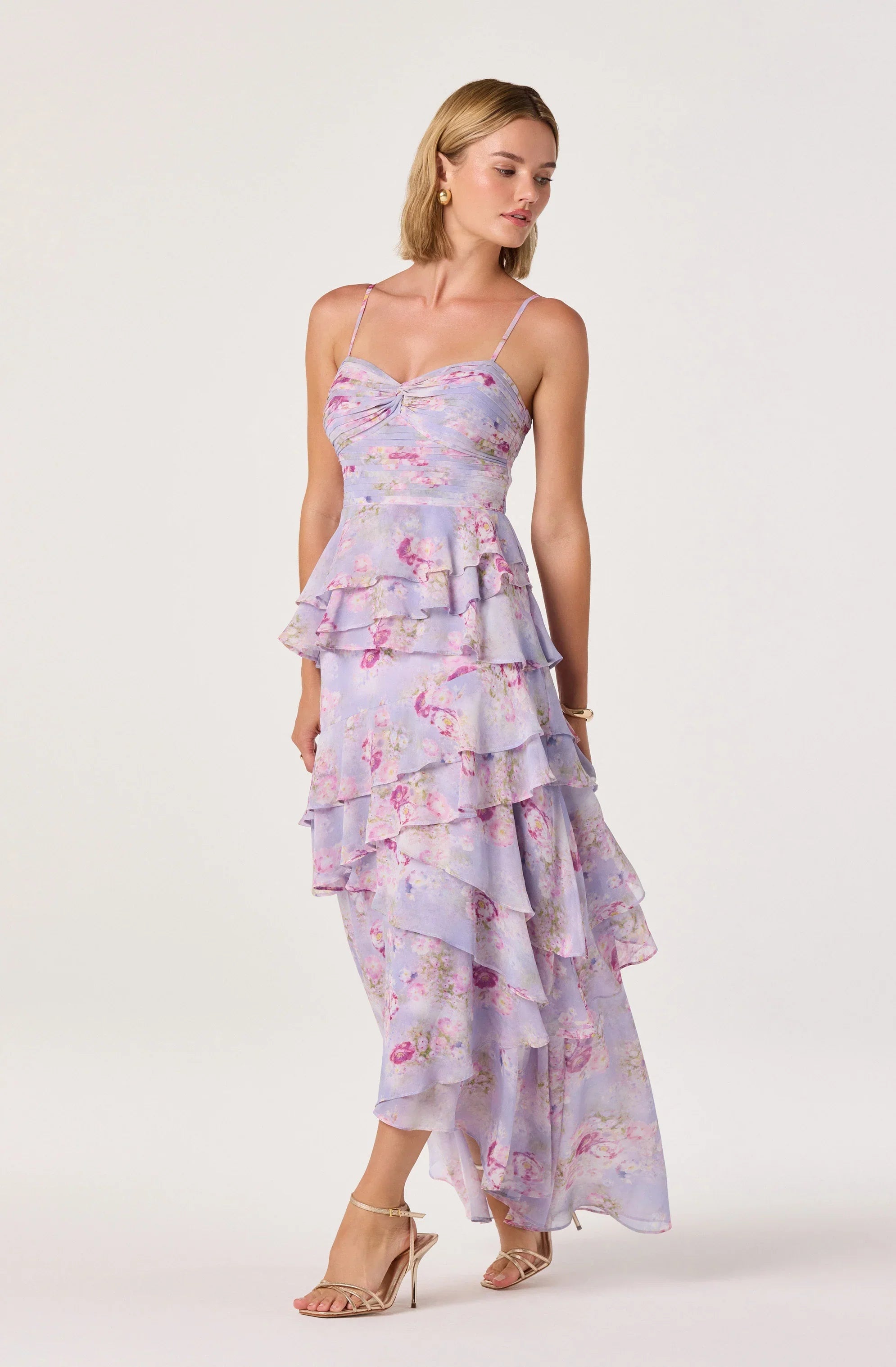 Coline Ruffle Chiffon Maxi Dress