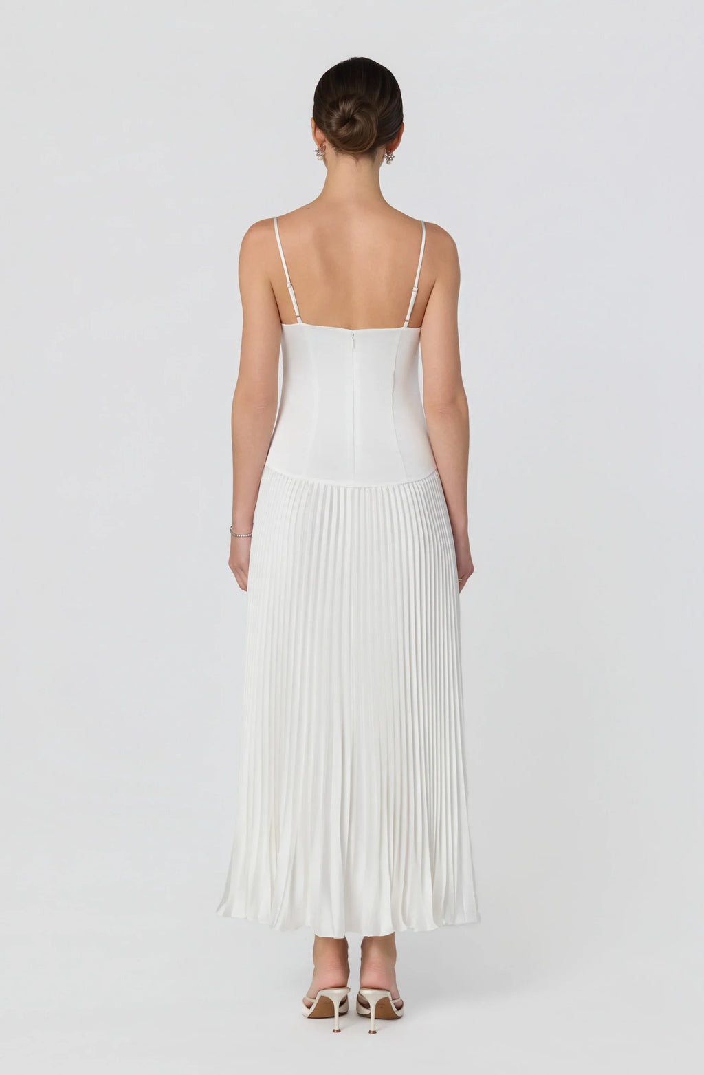 Pleated Drop Waist Maxi Dress