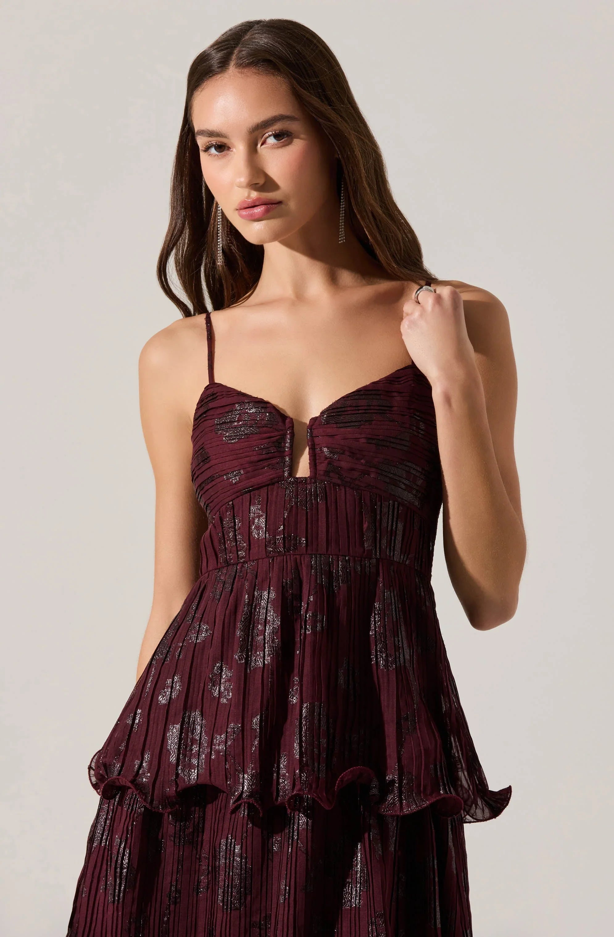 Lupin Floral Pleated Maxi dress