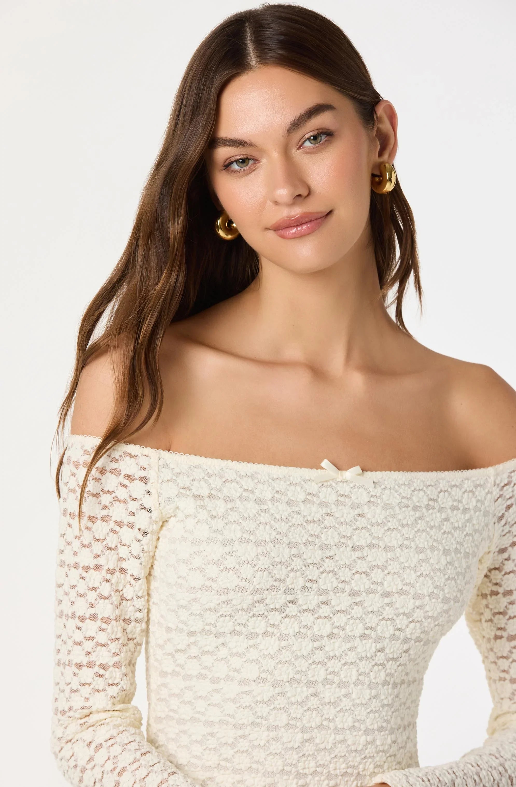 Off Shoulder Mixed Media Dress