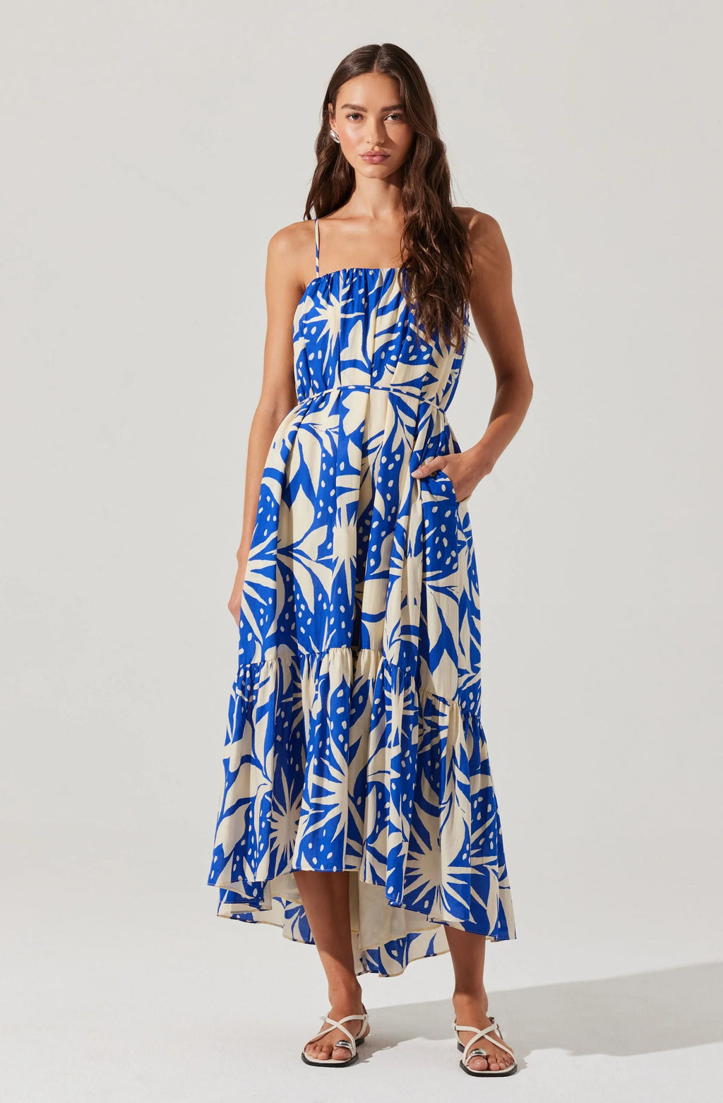 Sarina Linen-Blend Floral Maxi Dress