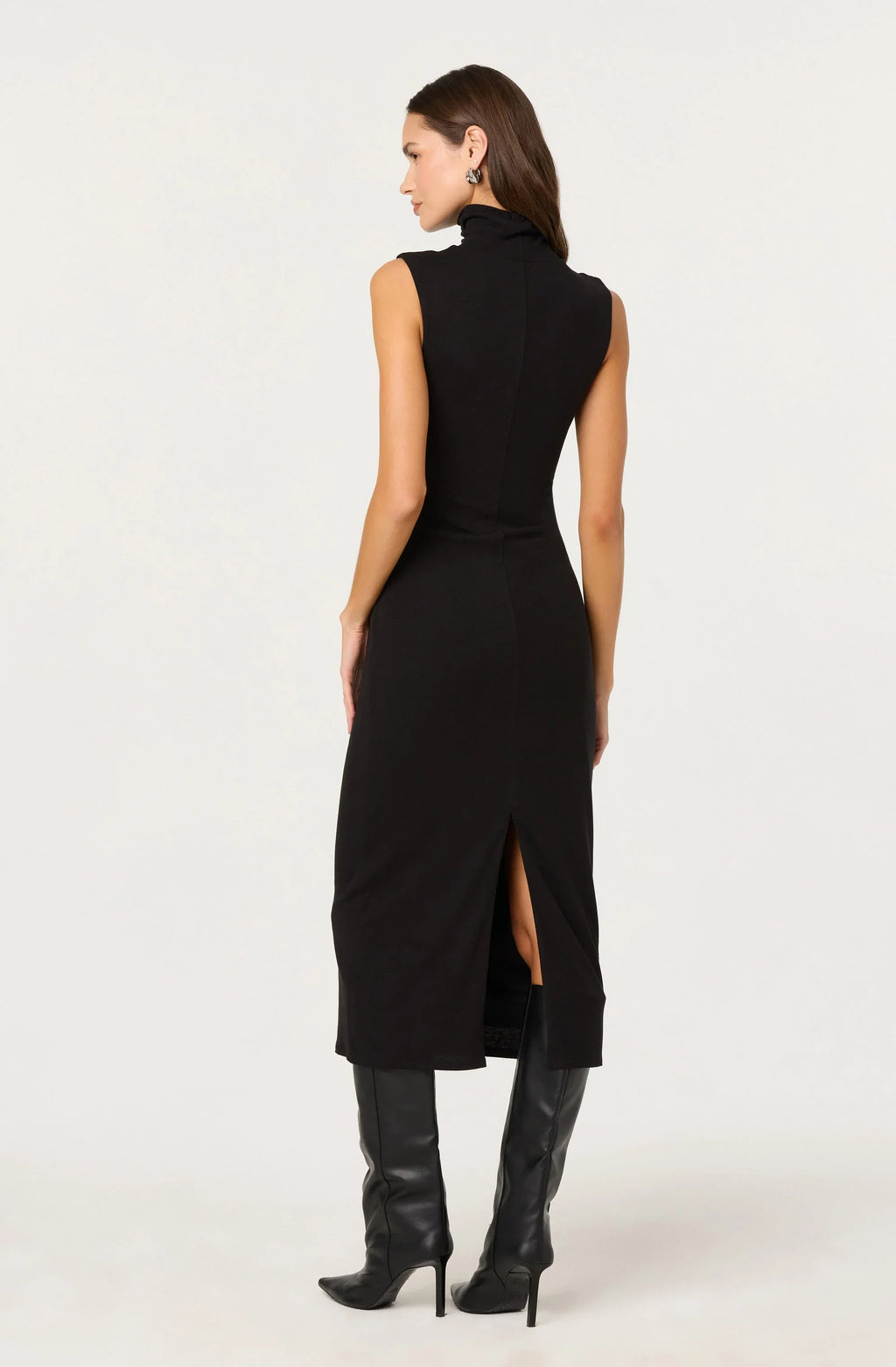 Riana Turtleneck Twist Front Maxi Dress