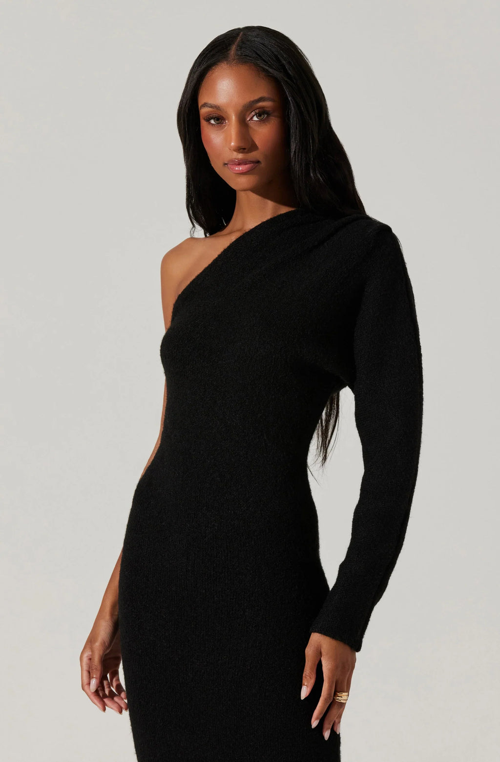 Finola One Shoulder Midi Sweater Dress