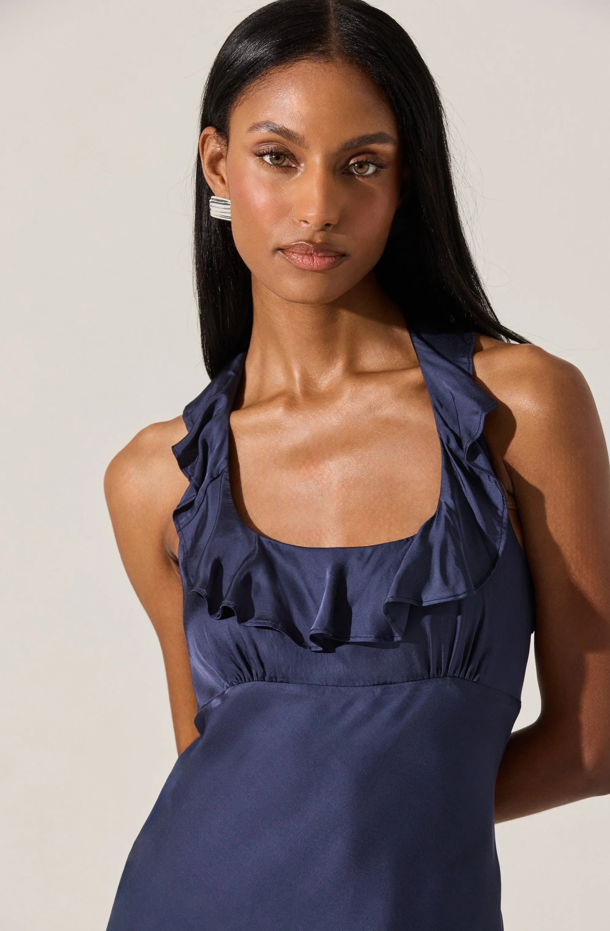 Morrigan Ruffle Trim Halter Dress