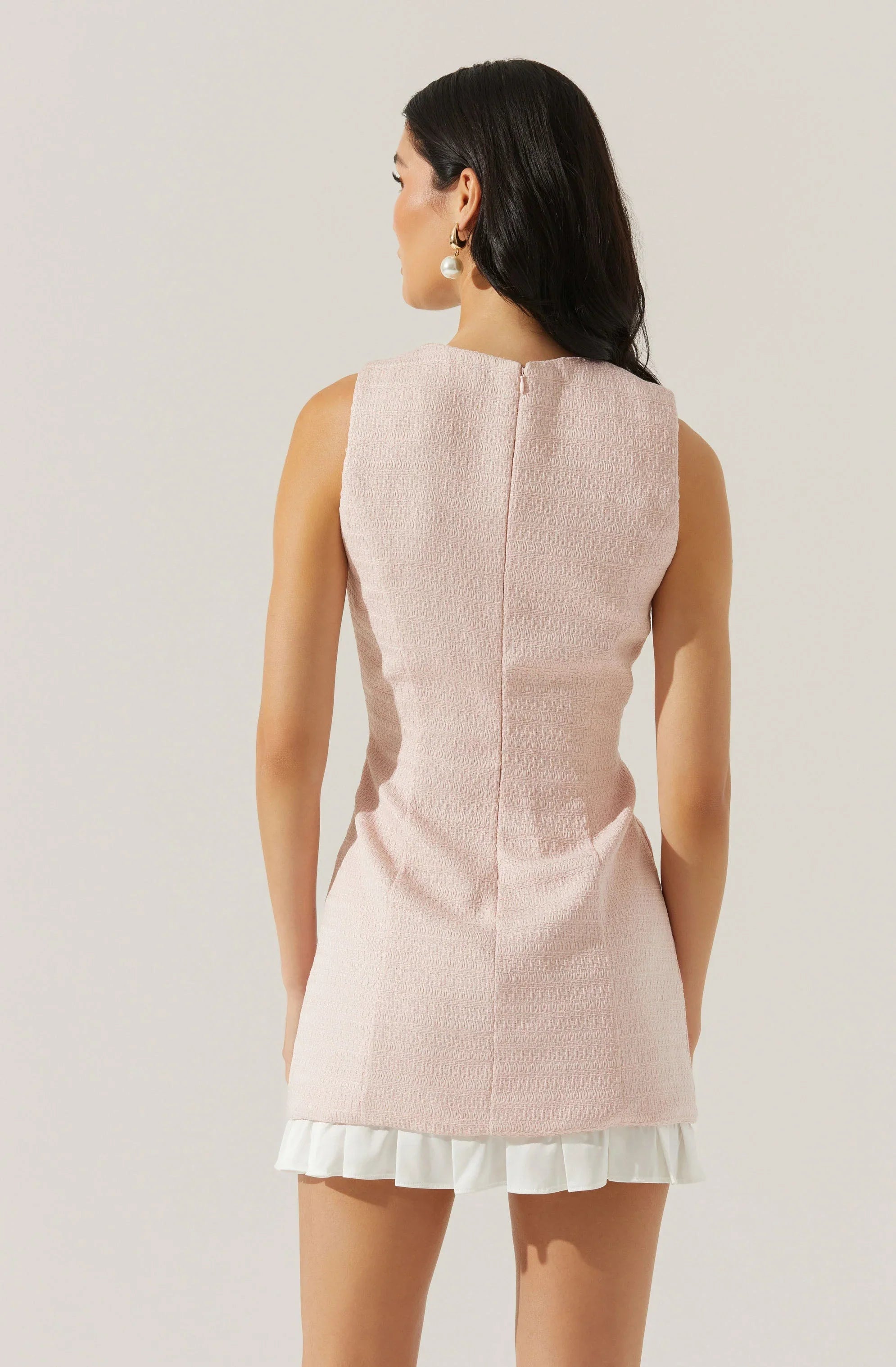 Sebrina Tweed Pleated Dress