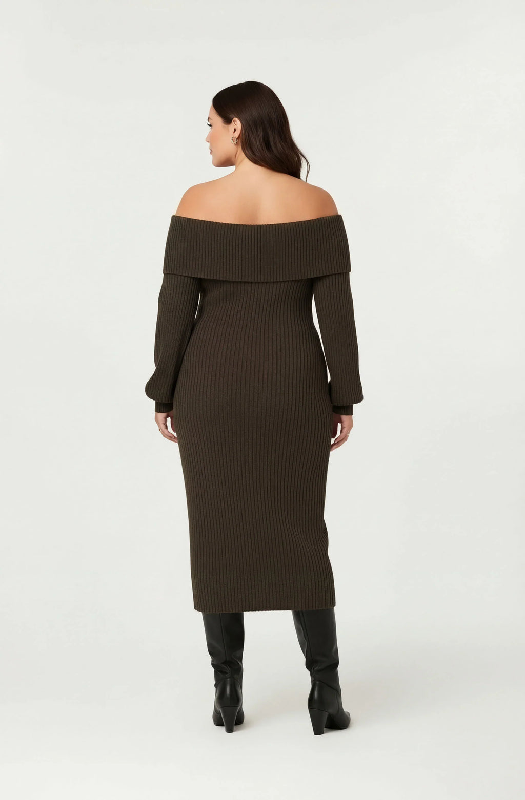 Tilde Off Shoulder Midi Sweater Dress