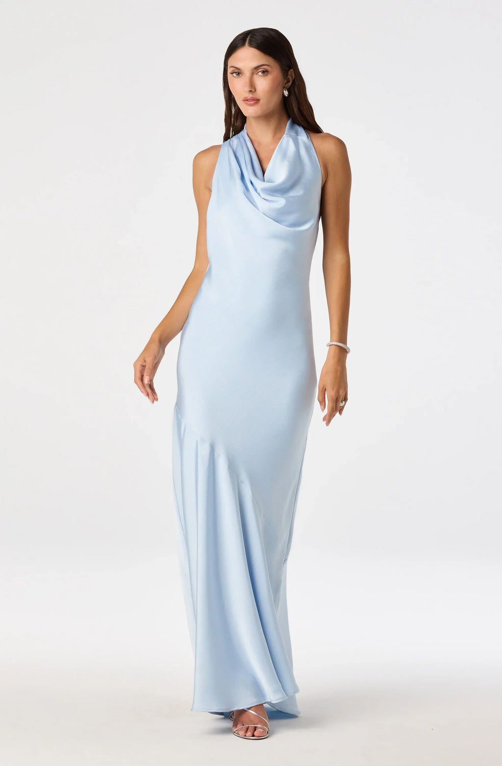 Varya Satin Cowl Neck Maxi Dress