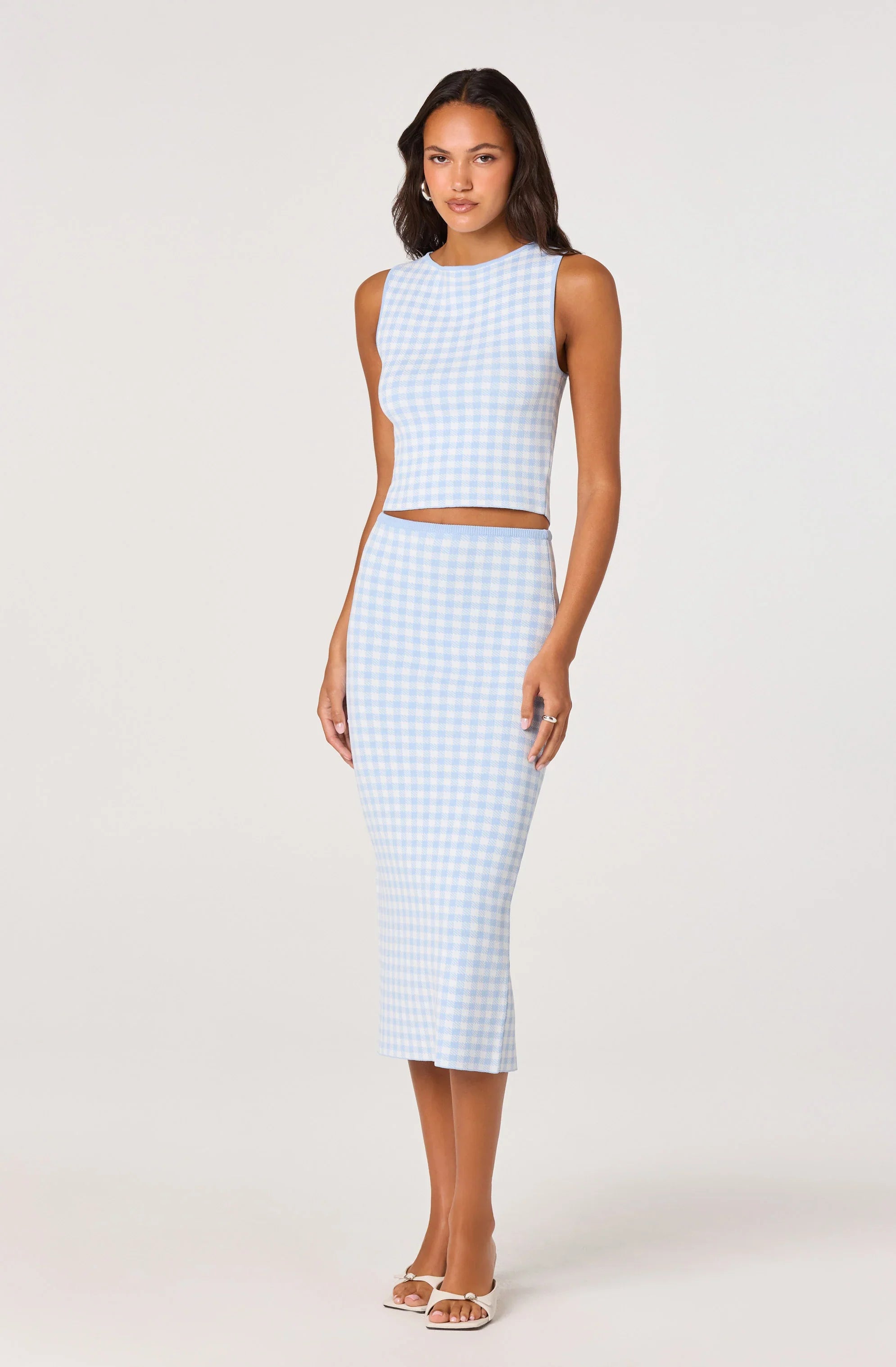 Babbett Gingham Knit Top