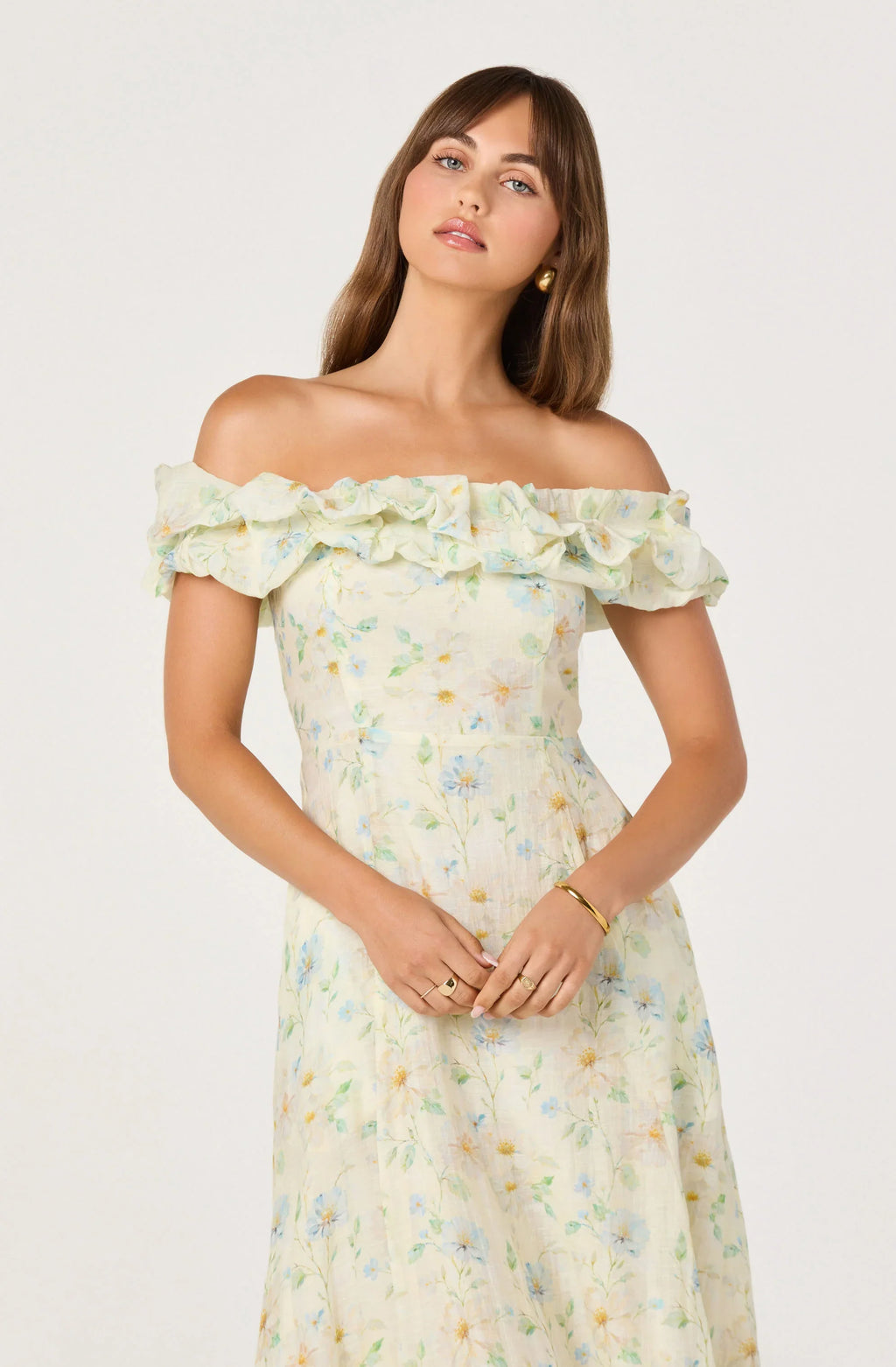Alannah Off-Shoulder Floral Midi Dress